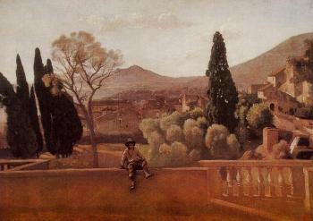 Jean-Baptiste-Camille Corot : Gardens of the Villa d'Este at Tivoli